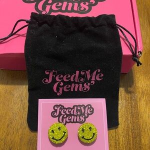 Feed Me Gems Smiley Earrings